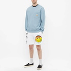 MARKET Men's Smiley Don't Happy, Be Worry Sweat Short in White