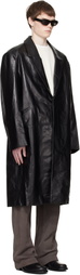 Entire Studios Black Single Breasted Leather Coat