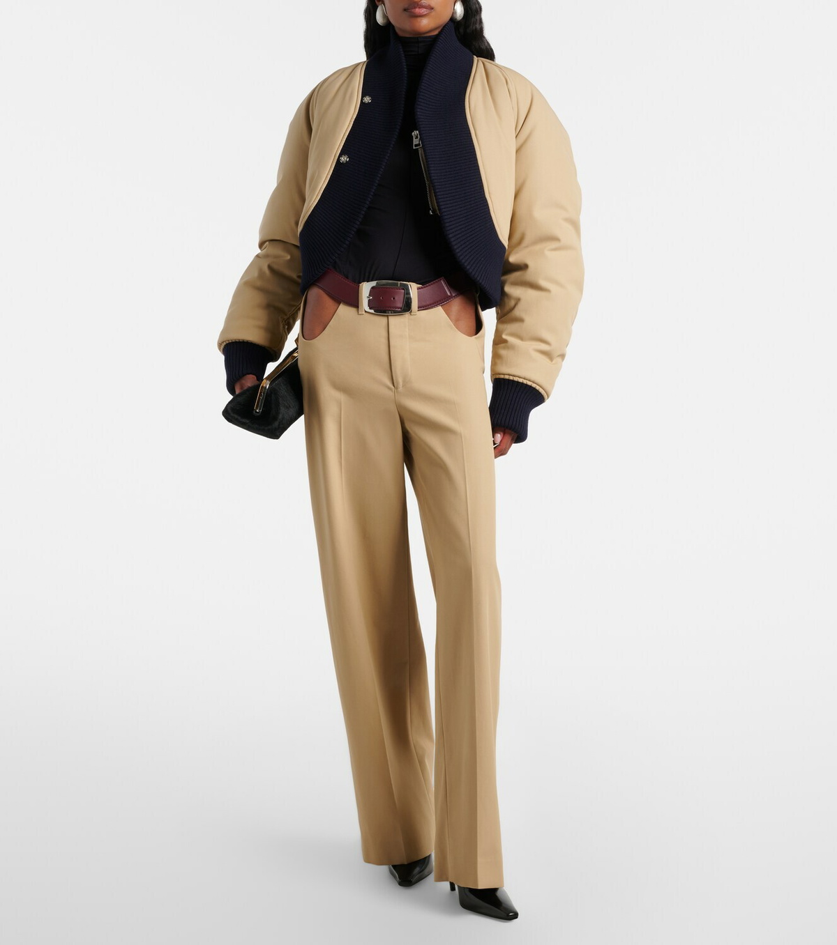 Jean Paul Gaultier Cutout cotton wide-leg pants