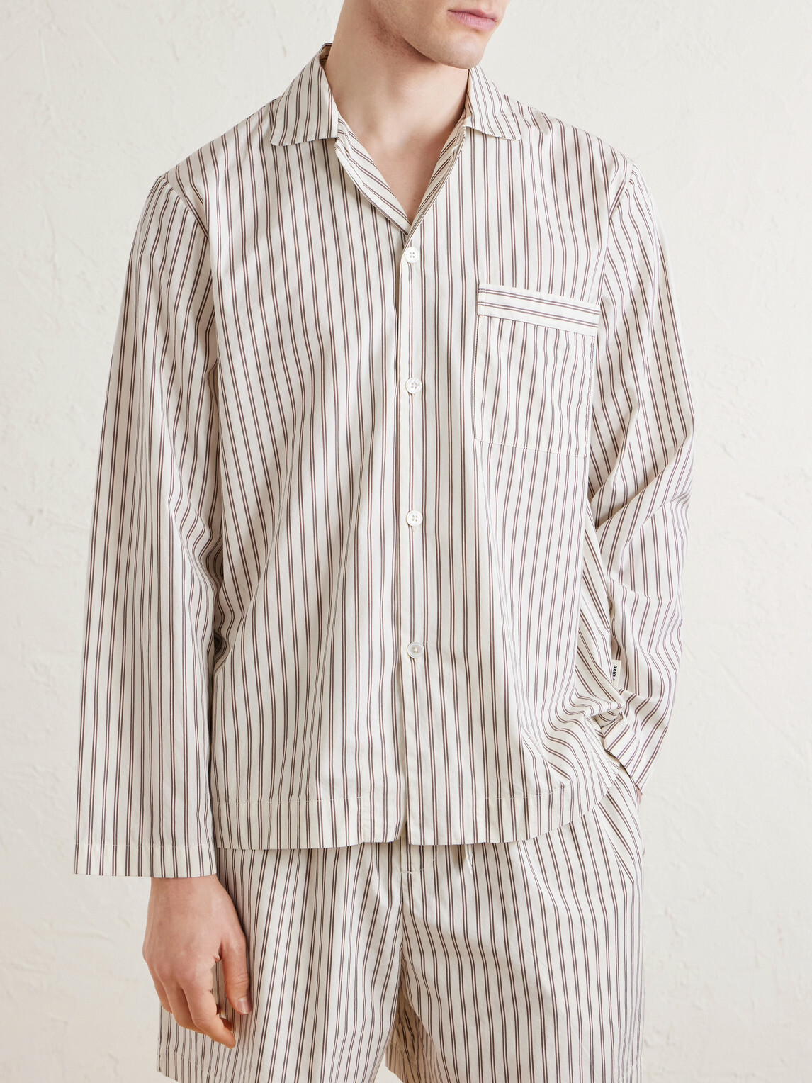 TEKLA - Striped Cotton-Poplin Pyjama Set - Neutrals