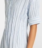 Velvet Saron striped cotton and linen shirt dress