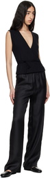 LESET Black Lauren Sleeveless Wrap Vest
