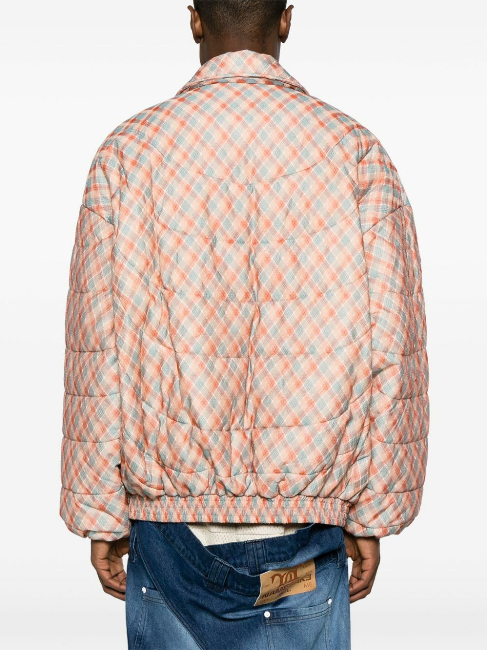 NAMESAKE Orange West Check Quilted Jacket