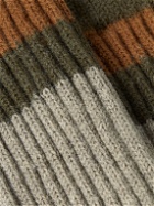 Filson - 1970's Logger Striped Merino Wool-Blend Socks - Gray