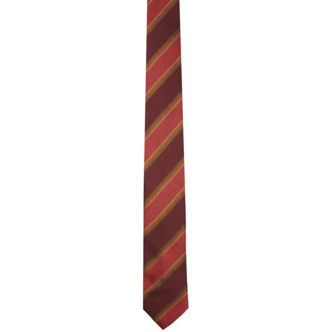 Photo: Dries Van Noten Burgundy Silk Striped Tie
