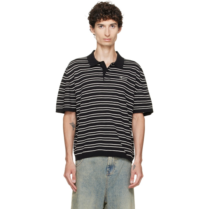 Photo: Represent Black & White California Striped Polo