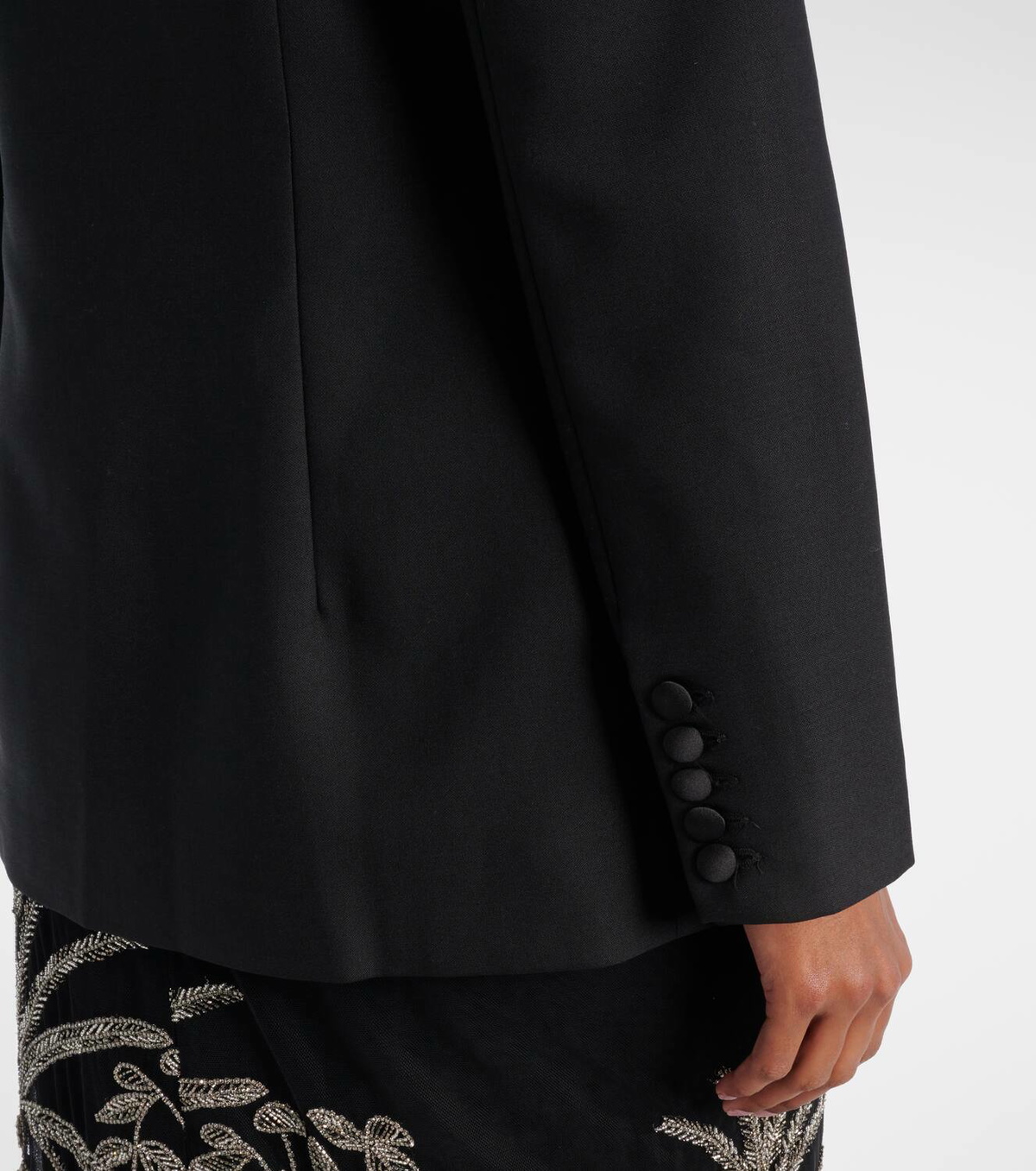 Costarellos Lesia embellished wool-blend blazer