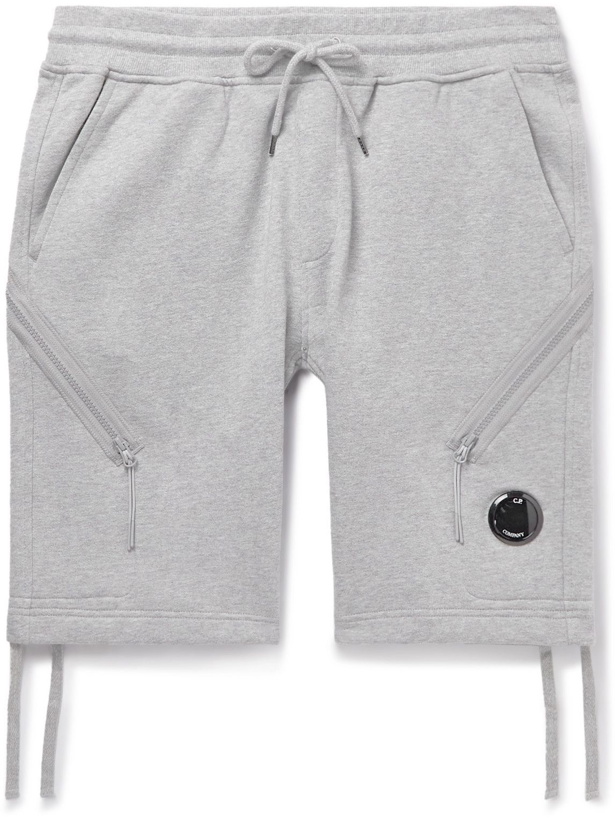 Photo: C.P. Company - Straight-Leg Logo-Embellished Cotton-Jersey Drawstring Shorts - Gray