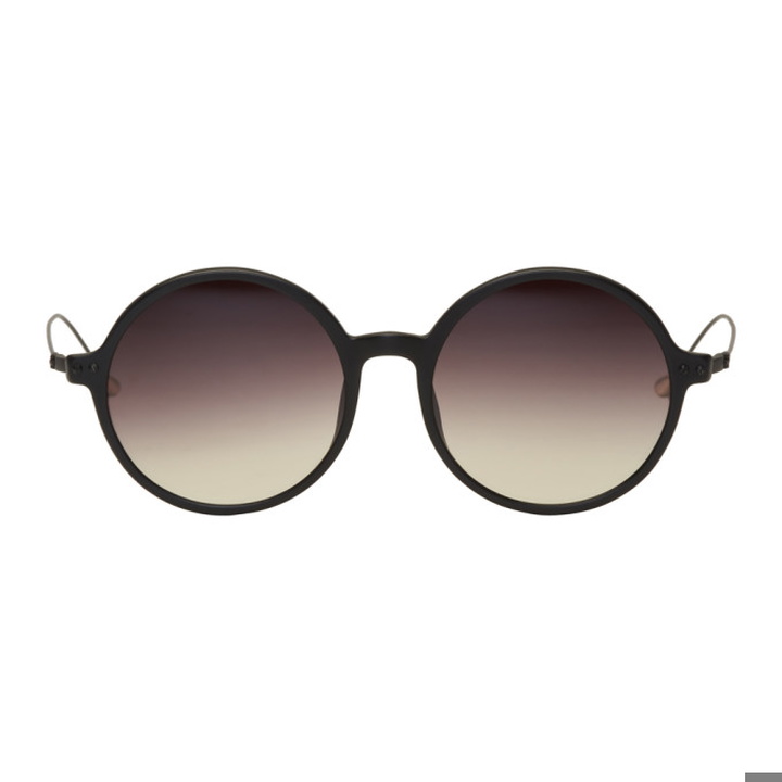 Photo: Ann Demeulemeester Black Linda Farrow Edition Matte Round Sunglasses