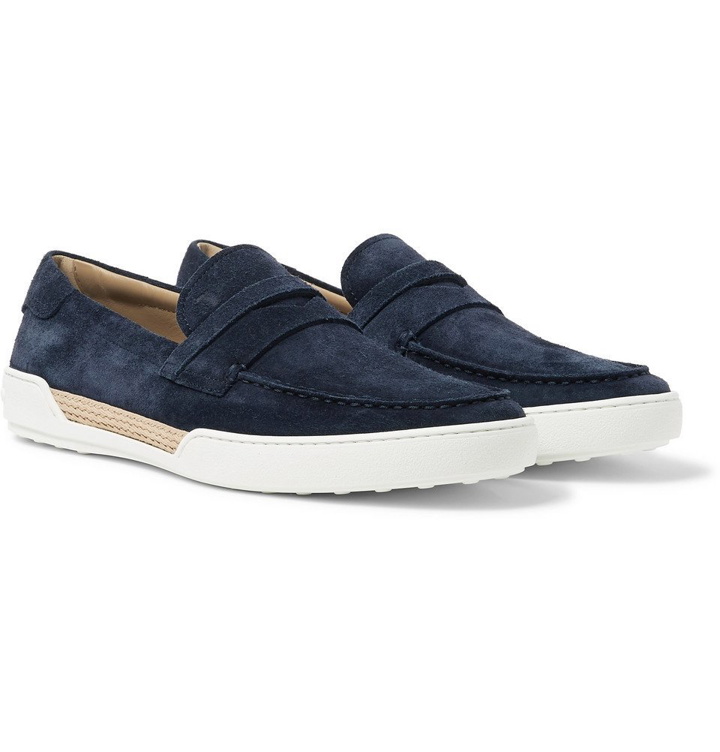 Photo: Tod's - Riviera Suede Penny Loafers - Men - Midnight blue