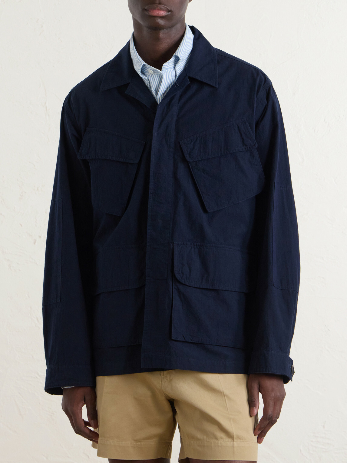 Drake's - Jungle Cotton-Ripstop Overshirt - Blue