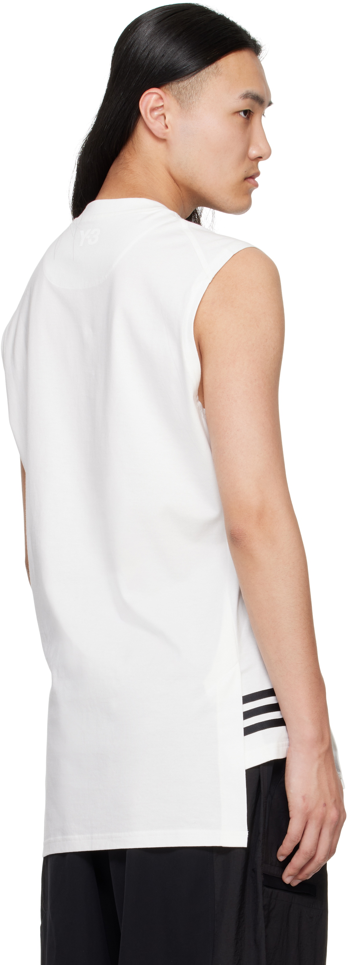 Y-3 White 3-Stripes Tank Top