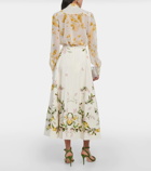 Giambattista Valli Printed cotton poplin midi skirt