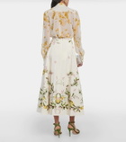 Giambattista Valli Printed cotton poplin midi skirt
