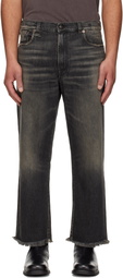 R13 Black Washed Boyfriend Jeans
