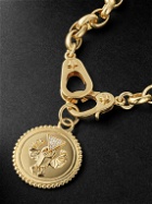 Foundrae - Heavy Belcher Sister Hook Protection Gold Diamond Pendant Necklace