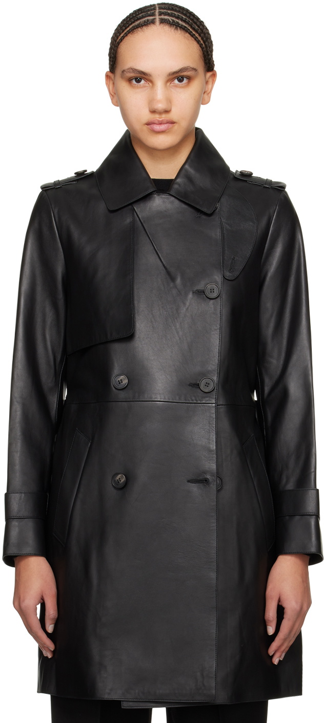 MACKAGE Black Mely Leather Coat