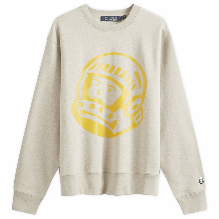 Photo: Billionaire Boys Club Men's Helmet Logo Crewneck Sweatshirt in Oat Marl