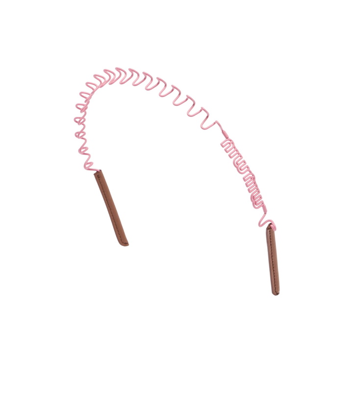 Photo: Miu Miu Logo leather-trimmed headband