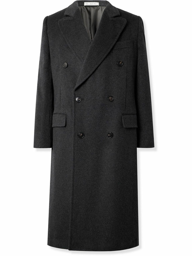 Photo: UMIT BENAN B - Posillipo Double-Breasted Brushed Cashmere Coat - Gray
