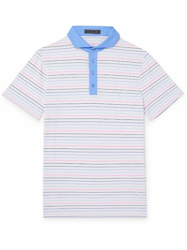Photo: G/FORE - Striped Tech-Jersey Golf Polo Shirt - Blue