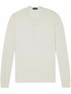 TOM FORD - Lyocell and Cotton-Blend Jersey Henley T-Shirt - White