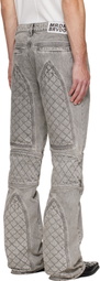 Who Decides War Gray Moto Jeans