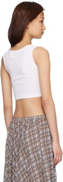 Vivienne Westwood White Cropped Rib Tank Top