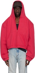 GREG ROSS Red Shoulder Pad Hoodie