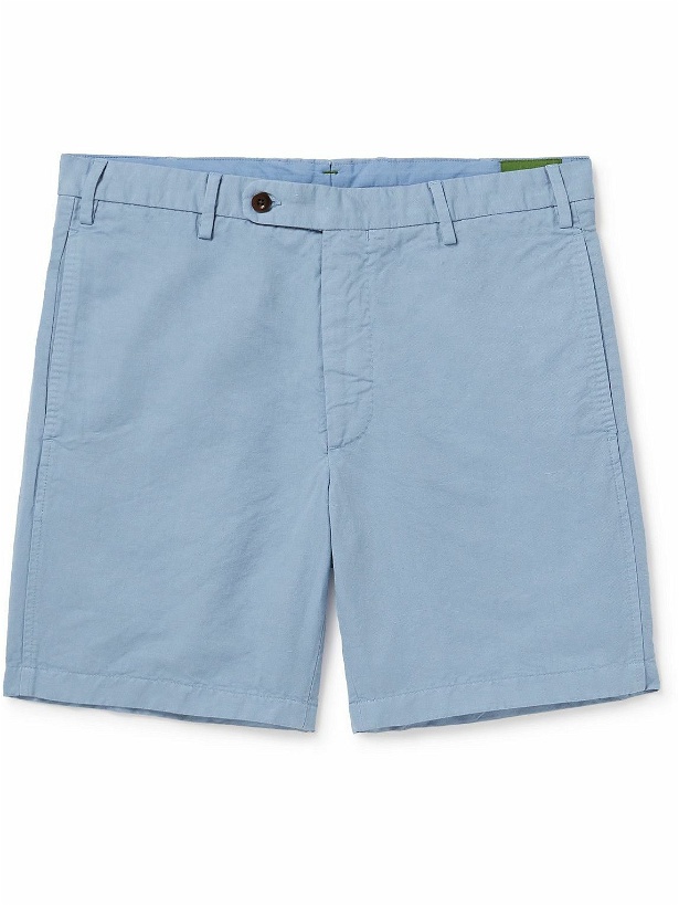 Photo: Sid Mashburn - Sport Straight-Leg Garment-Dyed Cotton and Linen-Blend Twill Shorts - Blue