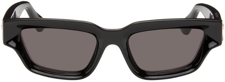 Photo: Bottega Veneta Black Sharp Square Sunglasses