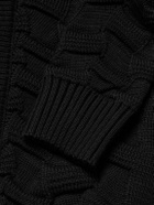 S.N.S Herning - Epigon III Slim-Fit Shawl-Collar Textured Virgin Wool Cardigan - Black