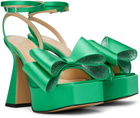 MACH & MACH Green 'Le Cadeau' 140 Platform Heeled Sandals