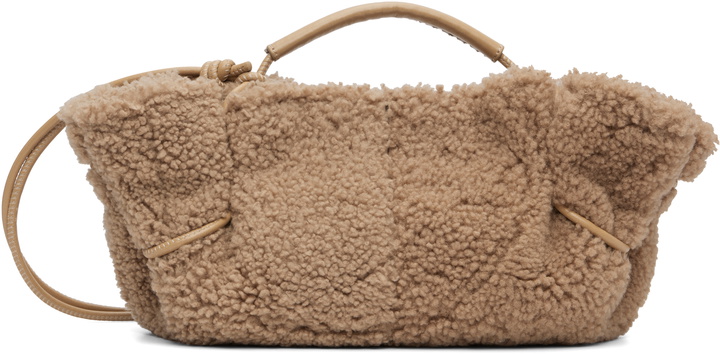 Photo: HEREU Beige Arta Mini Curly Shearling Bag