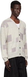 BEAMS PLUS Gray Patchwork Cardigan