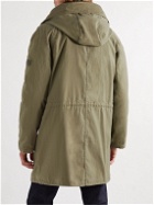 Yves Salomon - Cotton-Twill Parka with Detachable Shearling and Shell Hooded Down Liner - Green