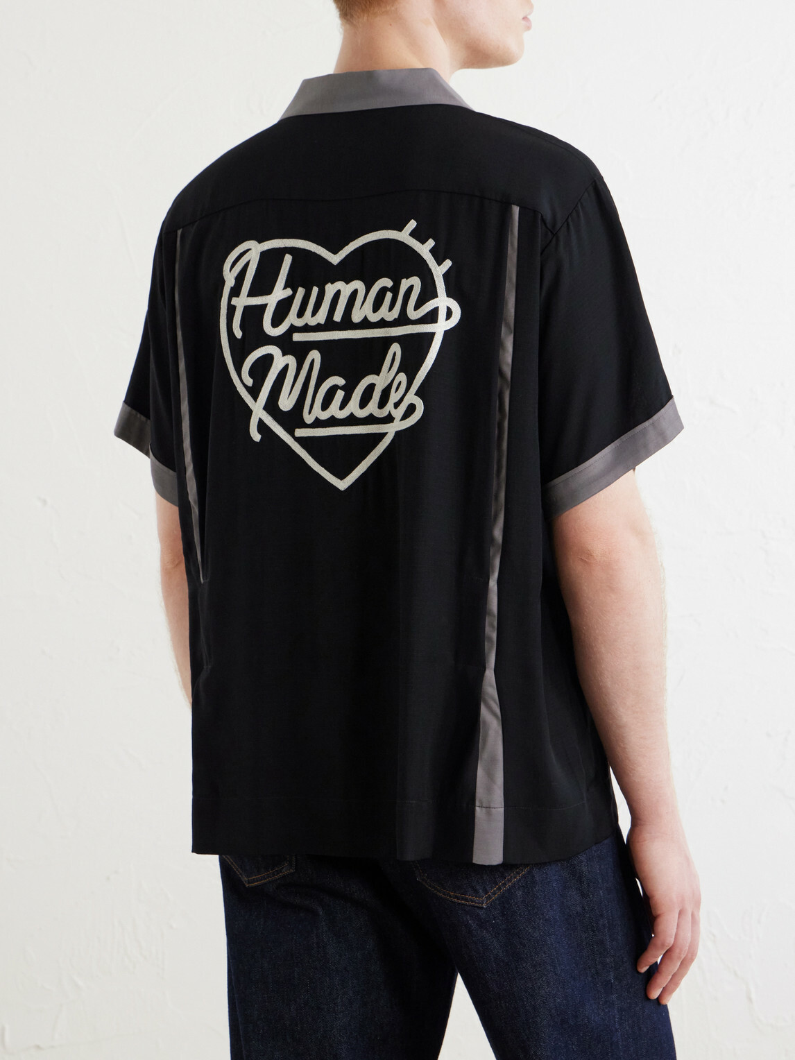 Human Made - Logo-Embroidered Poplin Shirt - Black