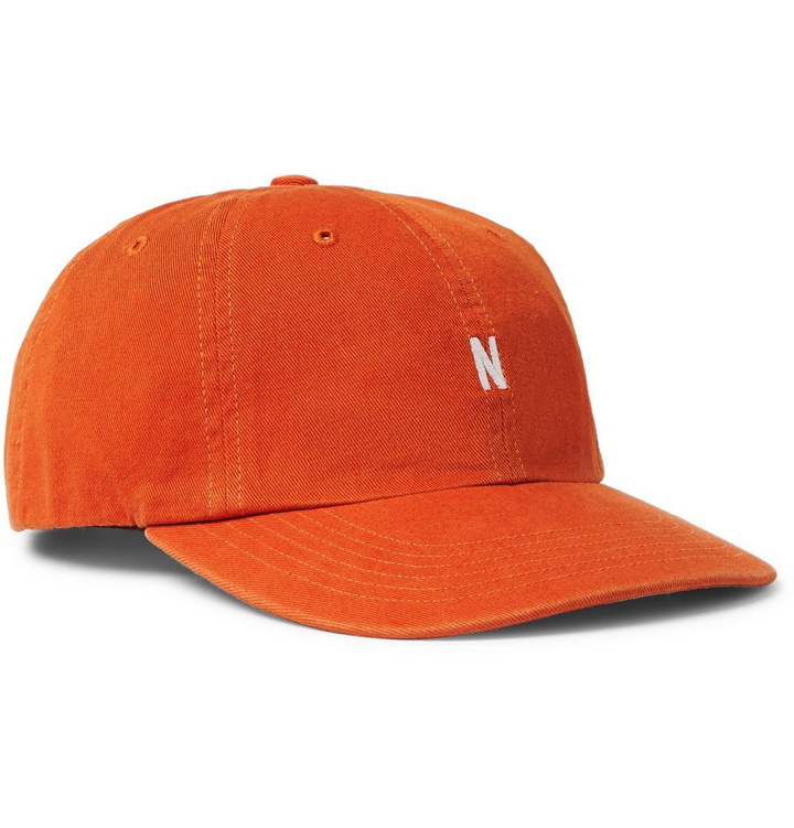Photo: Norse Projects - Logo-Embroidered Cotton-Twill Baseball Cap - Orange