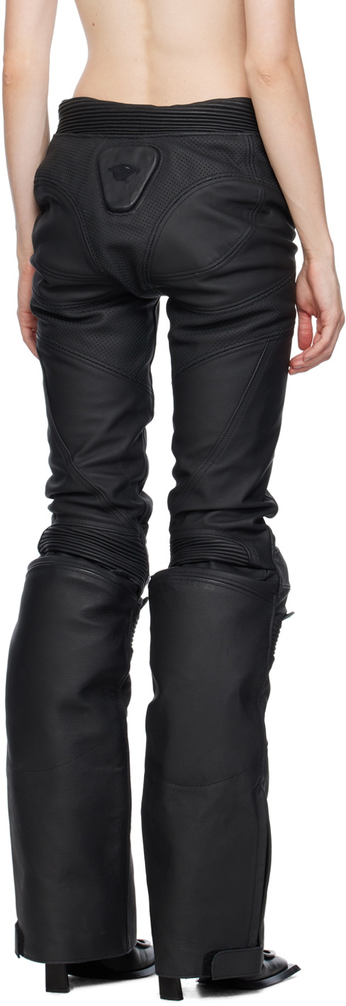 Liza Keane SSENSE Exclusive Black Beast Leather Trousers