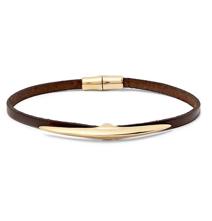 Photo: Shaun Leane - Arc Gold-Plated and Leather Bracelet - Gold