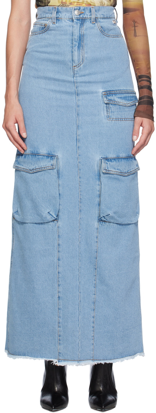 GCDS Blue Ultracargo Maxi Skirt