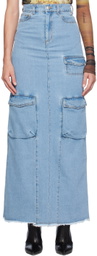 GCDS Blue Ultracargo Maxi Skirt