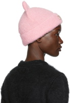 GCDS Pink Glittery Teddy Ear Beanie