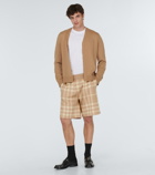 Burberry - Burberry Check wool and silk biker shorts