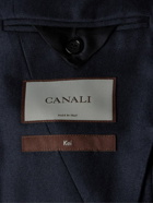 Canali - Kei Slim-Fit Double-Breasted Wool-Blend Felt Suit Jacket - Blue