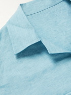 Stoffa - Camp-Collar Linen and Organic Cotton-Blend Shirt - Blue