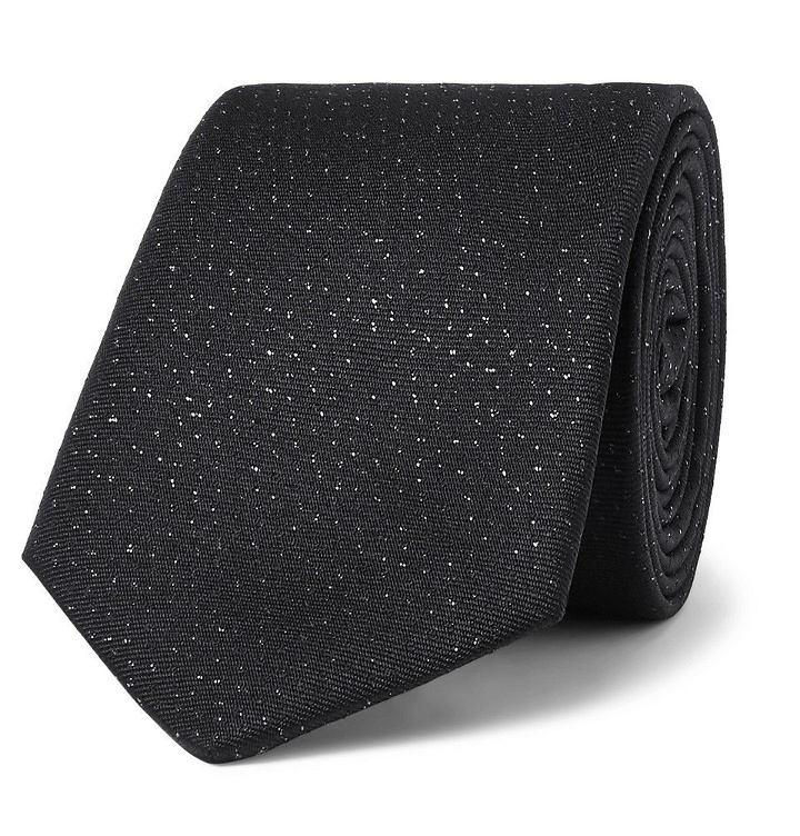 Photo: Lanvin - 7cm Slub Silk-Blend Tie - Men - Black
