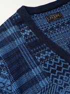 BEAMS PLUS - Cotton-Jacquard Cardigan - Blue - XL