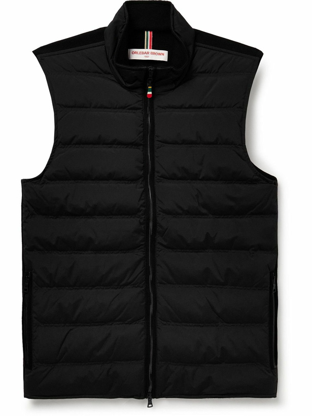 Photo: Orlebar Brown - Fitzroy Slim-Fit Panelled Merino Wool and Quilted Shell Down Gilet - Black