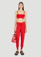 Logo Jacquard Knit Track Pants in Red